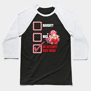 Naughty or Nice Christmas Girl Baseball T-Shirt